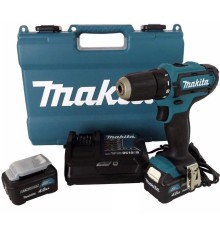 Makita HP333DWME Дрель ак(уд) { 12В,2х4 Ач Li-ion(слайдер),БЗП-10мм,0-450\1700об\м,30\14Нм,1.1кг,чем,подсв }