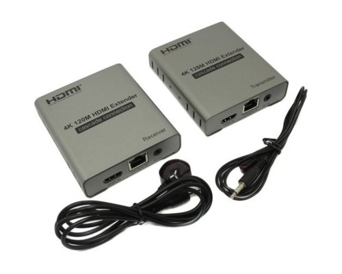 [переходник] ORIENT VE048, HDMI 4K extender (Tx+Rx), активный удлинитель до 120 м по одной витой паре, HDMI 1.4b, 4K@30Hz/ 1080p@60Hz/3D, HDCP, передача ИК сигнала управления (датчики IR-TX/Rx в комплекте) (30932)