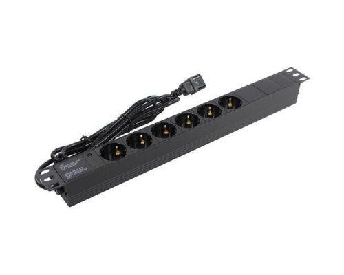 [аксессуары к монтажным шкафам] Exegate EX280829RUS Блок розеток ExeGate ServerPro PDU-19H604 Al-6S-C14-2.5, 19