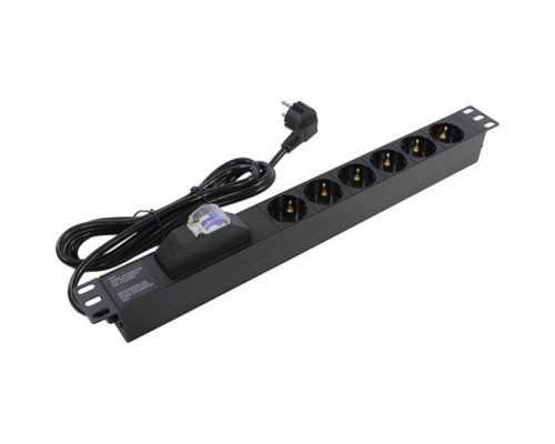 [аксессуары к монтажным шкафам] Exegate EX280835RUS Блок розеток ExeGate ServerPro PDU-19H610 Al-6S-EU2.5-1P, 19