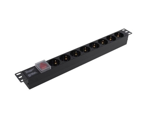 [аксессуары к монтажным шкафам] Exegate EX280840RUS Блок розеток ExeGate ServerPro PDU-19H801 Al-8S-C14-SW, 19