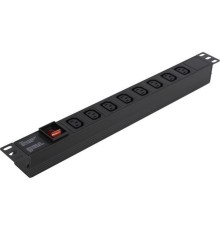 Exegate EX280854RUS Блок розеток ExeGate ServerPro PDU-19H808 Al-8С13-C14-SW, 1U, Алюм., 8 IEC 320 C13, С14