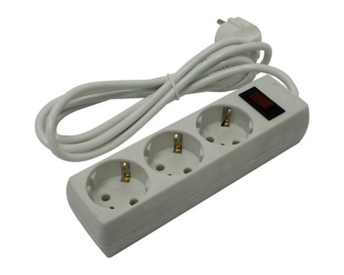 [Сетевой фильтр] Exegate EX279346RUS Удлинитель ExeGate EC-3-1.8W (3 розетки, 1.8м, евровилка, белый)