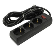 Exegate EX279351RUS Удлинитель ExeGate EC-3-3B (3 розетки, 3м, евровилка, черный)