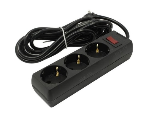 [Сетевой фильтр] Exegate EX279351RUS Удлинитель ExeGate EC-3-3B (3 розетки, 3м, евровилка, черный)