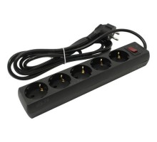 Exegate EX279357RUS Удлинитель ExeGate EC-5-3B (5 розеток, 3м, евровилка, черный)