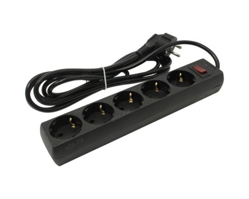 [Сетевой фильтр] Exegate EX279357RUS Удлинитель ExeGate EC-5-3B (5 розеток, 3м, евровилка, черный)