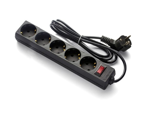 [Сетевой фильтр] Exegate EX279358RUS Удлинитель ExeGate EC-5-5B (5 розеток, 5м, евровилка, черный)