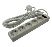 Exegate EX279359RUS Удлинитель ExeGate EC-5-5W (5 розеток, 5м, евровилка, белый)