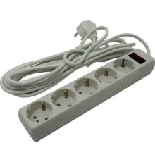 Exegate EX279359RUS Удлинитель ExeGate EC-5-5W (5 розеток, 5м, евровилка, белый)