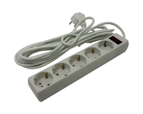 [Сетевой фильтр] Exegate EX279359RUS Удлинитель ExeGate EC-5-5W (5 розеток, 5м, евровилка, белый)