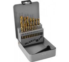 Thorvik TDBS19 Набор спиральных сверл по металлу HSS TiN в металлическом кейсе, d1.0-10.0 мм, 19 предметов