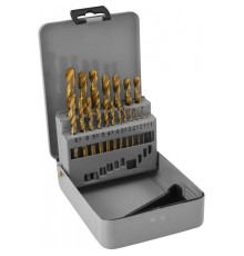 Thorvik TDBS19 Набор спиральных сверл по металлу HSS TiN в металлическом кейсе, d1.0-10.0 мм, 19 предметов