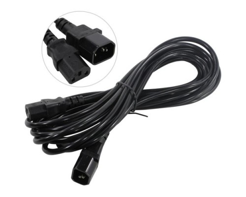 [кабели] Exegate EP280631RUS Кабель монитор - компьютер (UPS->устройство) ExeGate Power EC-5P (IEC 320 С13->С14) VDE-250V-3*0.75mm2, медь, черный, 5м.