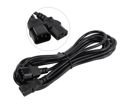 [кабели] Exegate EP280632RUS Кабель монитор - компьютер (UPS->устройство) ExeGate Power EC-5P (IEC 320 С13->С14) VDE-250V-3*1.0mm2, медь, черный, 5м.