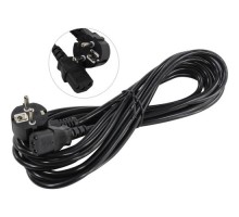 Exegate EP280665RUS Кабель питания ExeGate Power PC-5P (Евровилка угловая Schuko->С13) VDE-250V-3*0.75mm2, медь, черный, 5м.