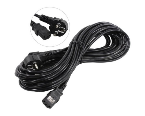 [кабели] Exegate EP280667RUS Кабель питания ExeGate Power PC-10P (Евровилка угловая Schuko->С13) VDE-250V-3*0.75mm2, медь, черный, 10м.