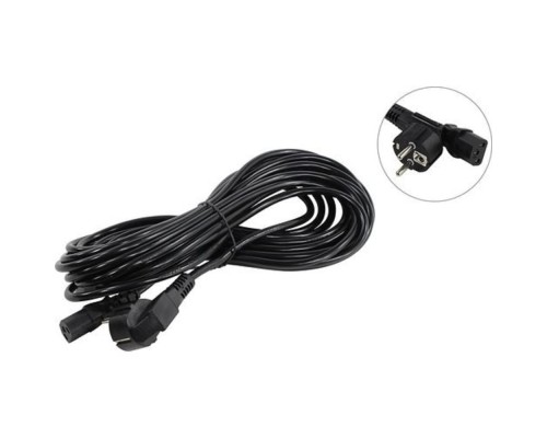 [кабели] Exegate EP280668RUS Кабель питания ExeGate Power PC-10P (Евровилка угловая Schuko->С13) VDE-250V-3*1.0mm2, медь, черный, 10м.