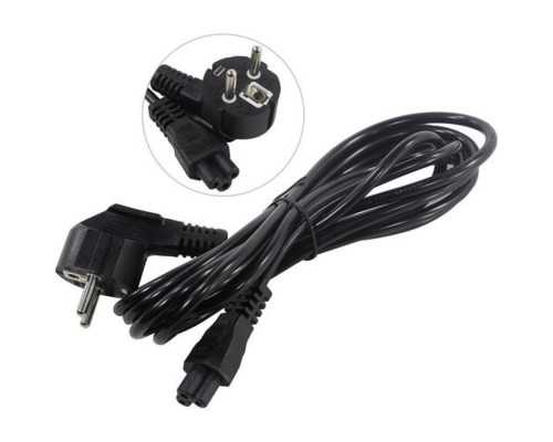 [кабели] Exegate EP280680RUS Кабель питания ноутбуков ExeGate Power PC5-3P (Евровилка Schuko->С5) VDE-250V-3*0.5mm2, медь, черный, 3м.