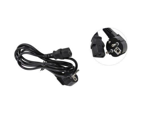 [кабели] Exegate EP280658RUS Кабель питания ExeGate Power PC-1,8P (Евровилка угловая Schuko->С13) VDE-250V-3*0.5mm2, медь, 6A, черный, 1.8м.