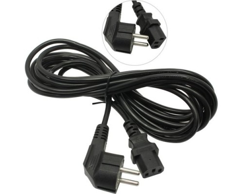 [кабели] Exegate ES281002RUS Кабель питания ExeGate Special PC-5S (Евровилка угловая Schuko->С13)  3*0.5mm2, CCA, черный, 5м.