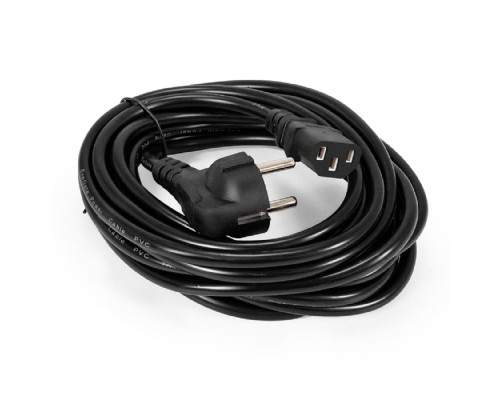 [кабели] Exegate ES281003RUS Кабель питания ExeGate Special PC-5S (Евровилка угловая Schuko->С13)  3*0.75mm2, CCA, черный, 5м.