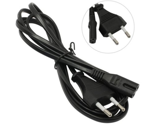 [кабели] Exegate ES281005RUS Кабель питания ноутбуков, аудио/видео ExeGate Special PCN-1,8S (Евровилка CEE7/16->С7)  2*0.5mm2, CCA, черный, 1.8м.