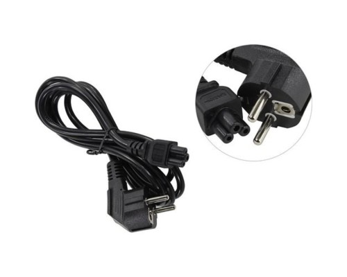 [кабели] Exegate ES281010RUS Кабель питания ноутбуков ExeGate Special PC5-1,8S (Евровилка Schuko->С5) (3-pin) 0.75mm2, ССА, черный, 1.8м.