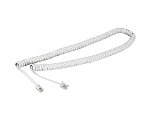 [Патч-корды (сетевые, телефонные)] Rexant (18-2071) Шнур для телефонной трубки, витой RJ-10 (4P-4C), 7м, белый