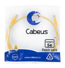Cabeus PC-UTP-RJ45-Cat.5e-1m-YL-LSZH Патч-корд U/UTP, категория 5е, 2xRJ45/8p8c, неэкранированный, желтый, LSZH, 1м
