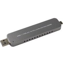 ORIENT 3552U3, USB 3.1 Gen2 контейнер для SSD M.2 NVMe 2242/2260/2280 M-key, PCIe Gen3x2 (JMS583),10 GB/s, поддержка UAPS,TRIM, разъем USB3.1 Type-A + Type-C, корпус в виде флешки, черный (30902)