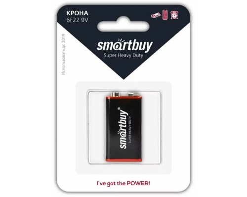 [Батарейки ] Smartbuy 6F22/1B (12/240) (SBBZ-9V01B) (1шт. в уп-ке)