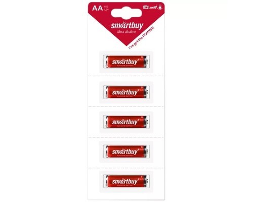 [Батарейка] Smartbuy LR6/5B strip (60/600) (SBBA-2A05B) (5шт. в уп-ке)