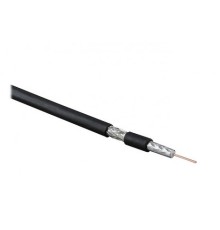 Hyperline COAX-RG6-100 кабель коаксиальный RG-6, 75 Ом (ТВ, SAT, CATV), жила - 18 AWG (1.02 mm, омедненная сталь), общий диаметр 6.9мм, PVC, черный (бухта 100 м)