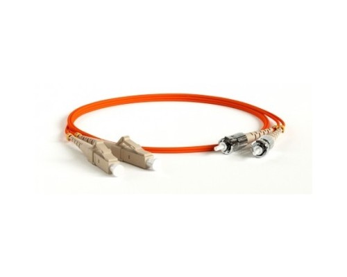 [Патч-корд] Hyperline FC-D2-62-LC/PR-ST/PR-H-1M-LSZH-OR Патч-корд волоконно-оптический (шнур) MM 62.5/125, LC-ST, 2.0 мм, duplex, LSZH, 1 м
