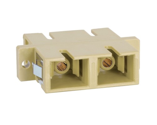 [Монтажное оборудование] Hyperline FA-P11Z-SC/SC-N/BK-BG Оптический проходной адаптер SC-SC, MM, simplex, корпус пластиковый, бежевый, черные колпачки