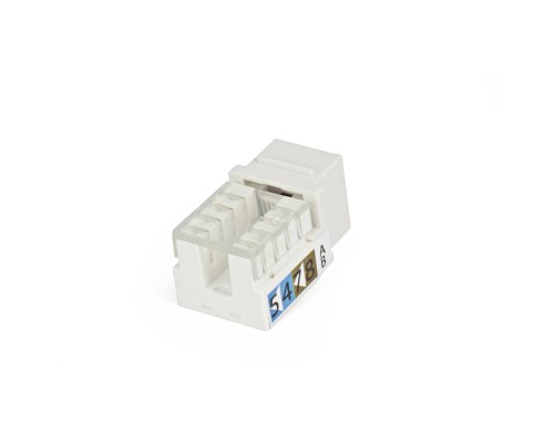 [Монтажное оборудование] Hyperline KJ9-8P8C-C6-90-WH Вставка Keystone Jack RJ-45(8P8C), категория 6, белая