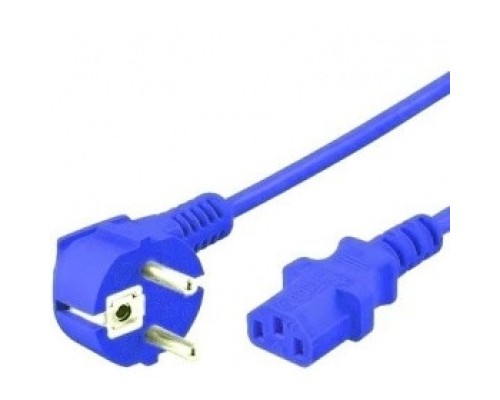 [Хиперланй] Hyperline PWC-IEC13-SHM-5.0-BL кабель питания компьютера (Schuko+C13) (3x1.0), 10A, угловая вилка, 5 м, цвет синий