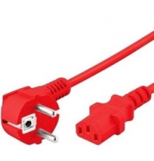 Hyperline PWC-IEC13-SHM-5.0-RD кабель питания компьютера (Schuko+C13) (3x1.0), 10A, угловая вилка, 5 м, цвет красный