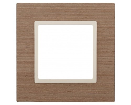 [ЭРА Розетки, выключатели] Эра Б0034566 14-5301-07 ЭРА Рамка на 1 пост, дерево, Эра Elegance, ясень+сл.кость