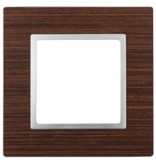 Эра Б0034569 14-5301-10 ЭРА Рамка на 1 пост, дерево, Эра Elegance, венге+алюм 