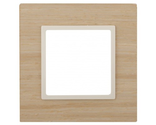 [ЭРА Розетки, выключатели] Эра Б0034570 14-5301-11 ЭРА Рамка на 1 пост, дерево, Эра Elegance, клён+сл.кость 