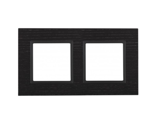 [ЭРА Розетки, выключатели] Эра Б0034571 14-5302-05 ЭРА Рамка на 2 поста, дерево, Эра Elegance, чёрн.дерево+антр