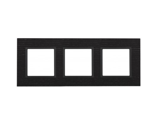 [ЭРА Розетки, выключатели] Эра Б0034577 14-5303-05 ЭРА Рамка на 3 поста, дерево, Эра Elegance, чёрн.дерево+антр 