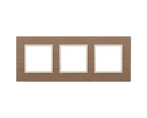 [ЭРА Розетки, выключатели] Эра Б0034578 14-5303-07 ЭРА Рамка на 3 поста, дерево, Эра Elegance, ясень+сл.кость 