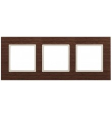 Эра Б0034580 	14-5303-09 ЭРА Рамка на 3 поста, дерево, Эра Elegance, дуб+сл.кость