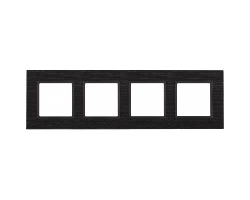 [ЭРА Розетки, выключатели] Эра Б0034583 14-5304-05 ЭРА Рамка на 4 поста, дерево, Эра Elegance, чёрн.дерево+антр