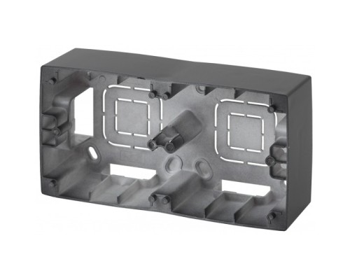 [ЭРА Розетки, выключатели] Эра Б0043174 12-6102-05 Коробка наклад. монтажа 2 поста, Эра12, антрацит