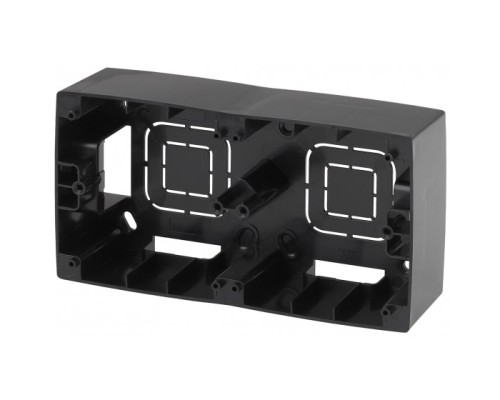 [ЭРА Розетки, выключатели] Эра Б0043175 12-6102-06 ЭРА Коробка наклад. монтажа 2 поста, Эра12, чёрный 