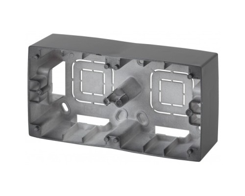 [ЭРА Розетки, выключатели] Эра Б0043176 12-6102-12 ЭРА Коробка наклад. монтажа 2 поста, Эра12, графит 